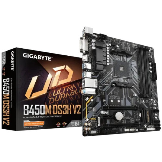 Gigabyte B450M DS3H V2 AMD AM4 Micro ATX Motherboard