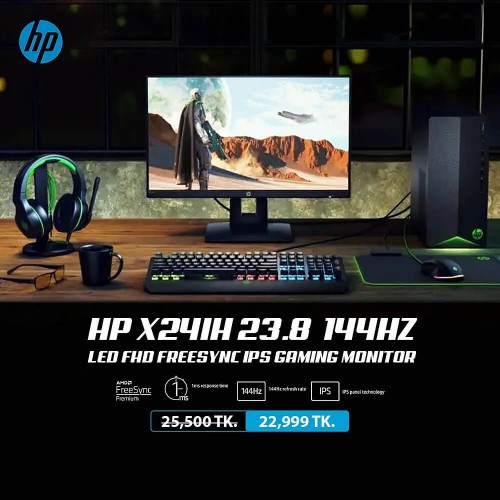 HP X24ih 23.8 Inch 144Hz LED FHD FreeSync IPS Gaming Monitor